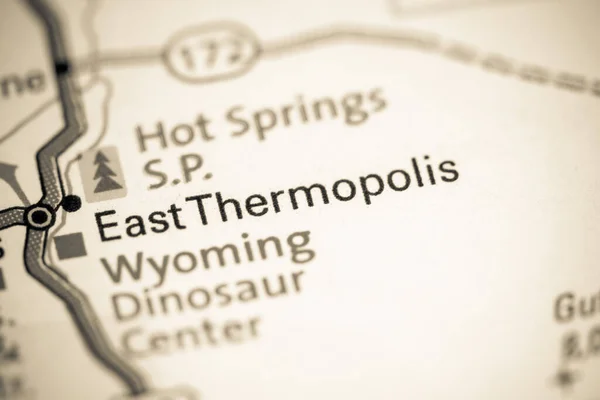 East Thermopolis 怀俄明州地图上的美国 — 图库照片