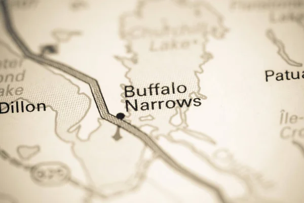 Buffalo Narrows. Canada on a map.