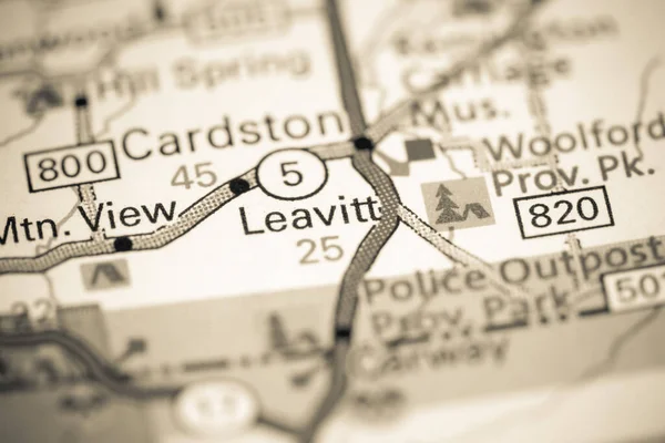 Leavitt. Canada on a map.