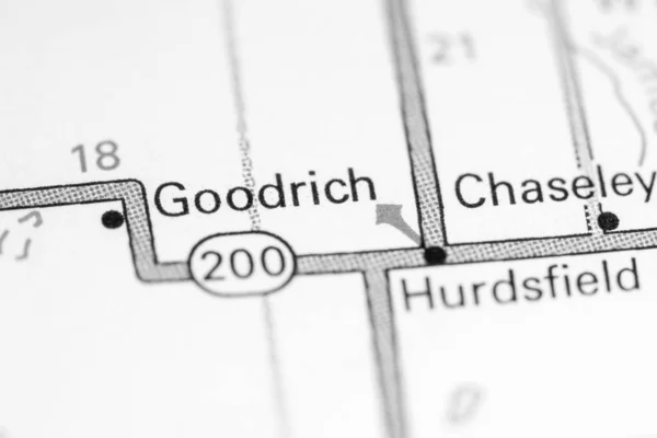 グッドリッチ ノースダコタ州 地図上のアメリカ — ストック写真