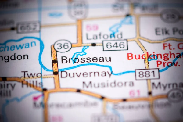 Brosseau. Canada on a map.