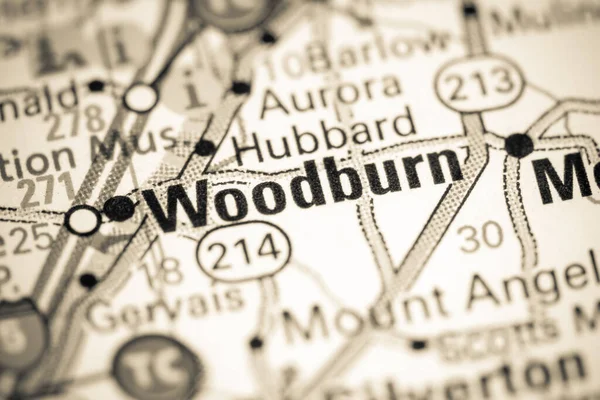 Woodburn Oregon Eua Sobre Mapa — Fotografia de Stock