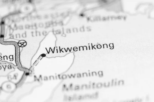 Wikwemikong Kanada Mapě — Stock fotografie