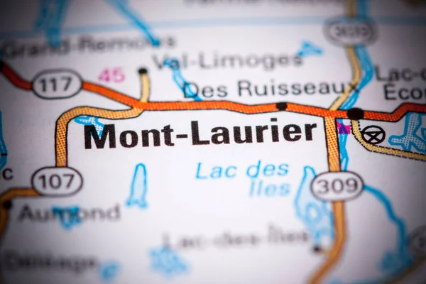 Mont Laurier. Canada on a map.