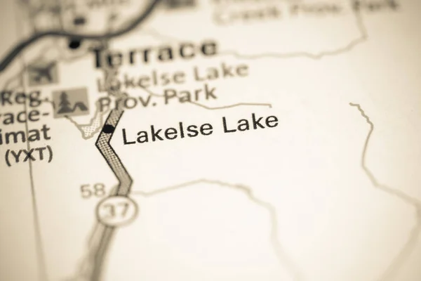Lakelse Lake Kanada Mapě — Stock fotografie