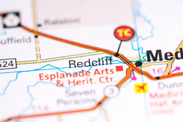 Redcliff Canada Una Mappa — Foto Stock