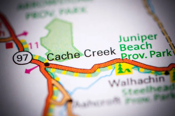 Cache Creek 地图上的加拿大 — 图库照片