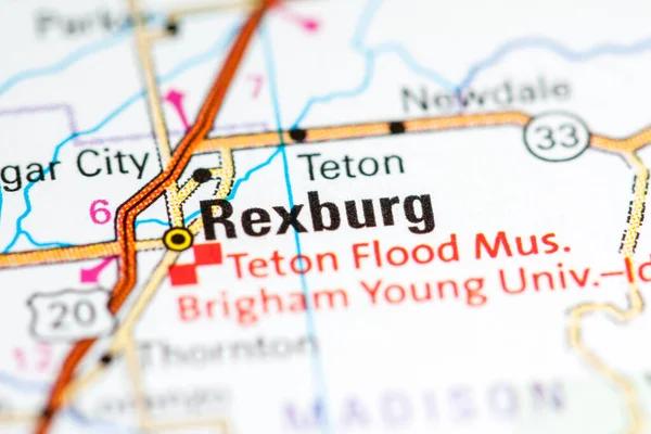 Rexburg Vagyok Idahóban Usa Térképen — Stock Fotó