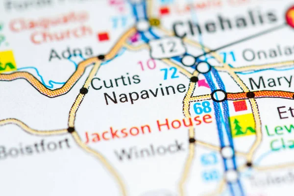 Napavine 地图上的华盛顿州 — 图库照片