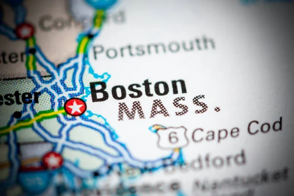 Boston États Unis Sur Une Carte — Photo