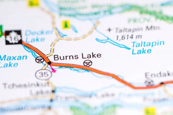 Λίμνη Μπερνς Καναδάς Χάρτη — Φωτογραφία Αρχείου
