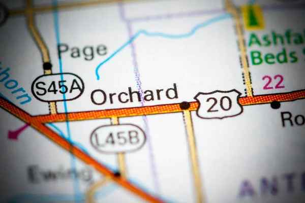 Orchard Nebraska Eeuu Mapa — Foto de Stock