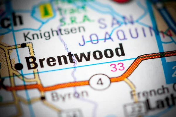 Het Brentwood Californië Usa Een Kaart — Stockfoto