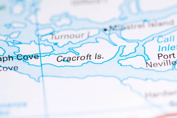 Острів Кракрофт Канада Карті — стокове фото