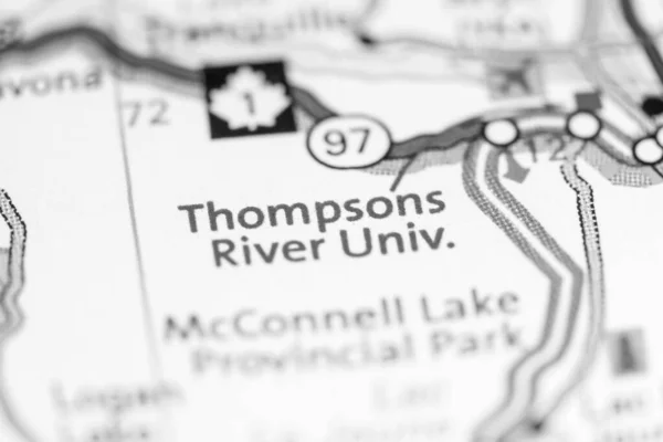Thompsons River University. Canada on a map.