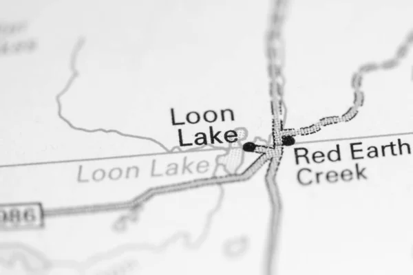 Loon Lake Kanada Mapě — Stock fotografie