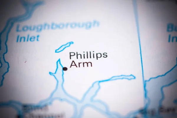 Phillips Arm. Canada on a map.