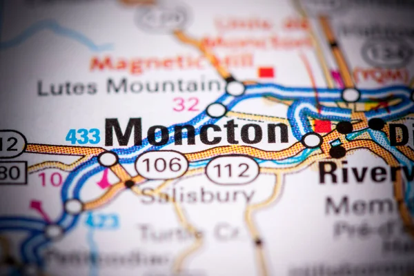 Moncton Kanada Haritada — Stok fotoğraf