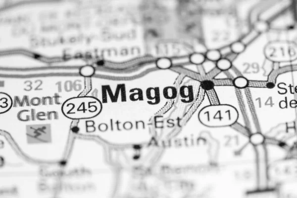 Magog. Canada on a map.
