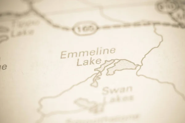 Emmeline Lake. Canada on a map.