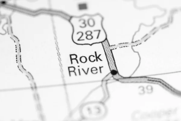 Rock River Wyoming Abd Haritada — Stok fotoğraf