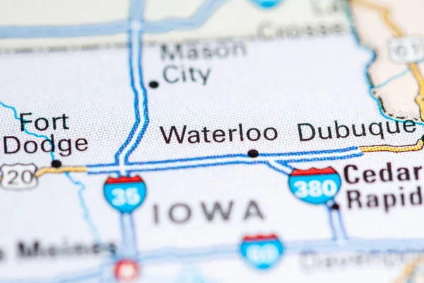 Waterloo Stati Uniti Una Mappa — Foto Stock