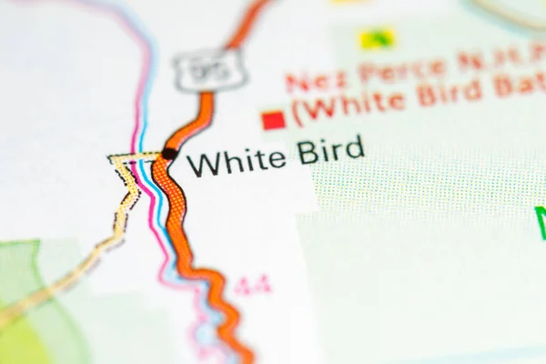 Λευκό Πουλί Αϊντάχο Ηπα Ένα Χάρτη — Φωτογραφία Αρχείου