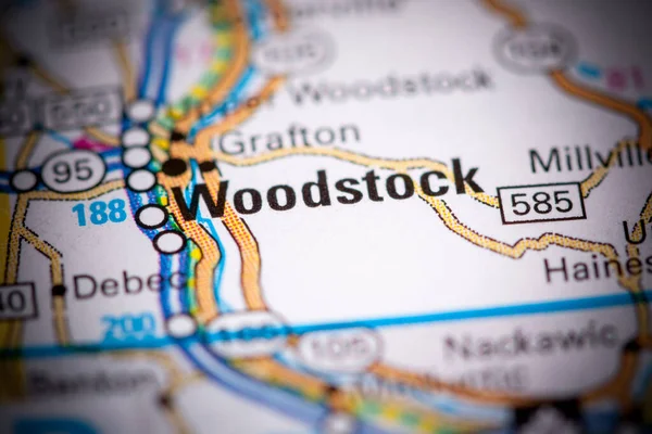 Woodstock. Canada on a map.