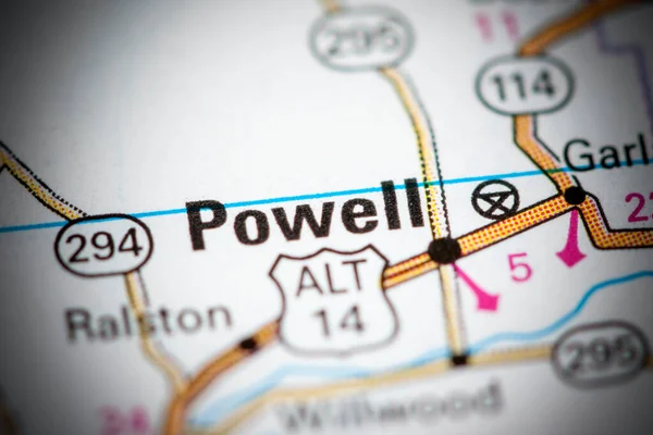 Powell Wyoming Stati Uniti Una Mappa — Foto Stock