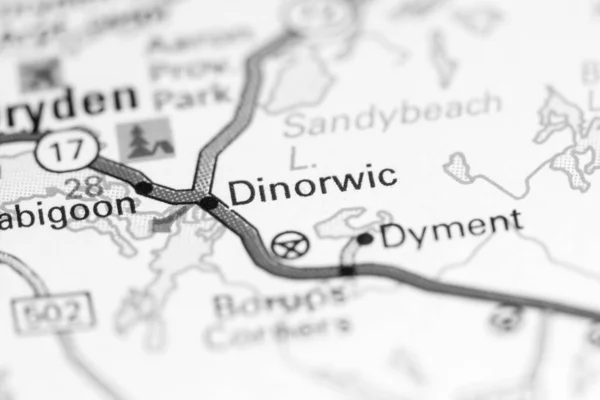 Dinorwic. Canada on a map.