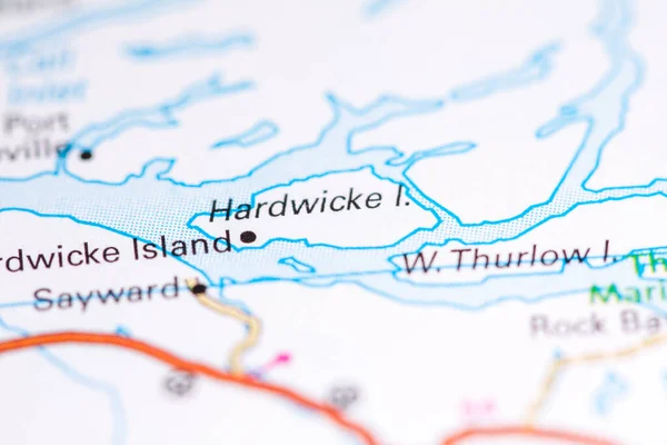 Hardwike Island. Canada on a map.