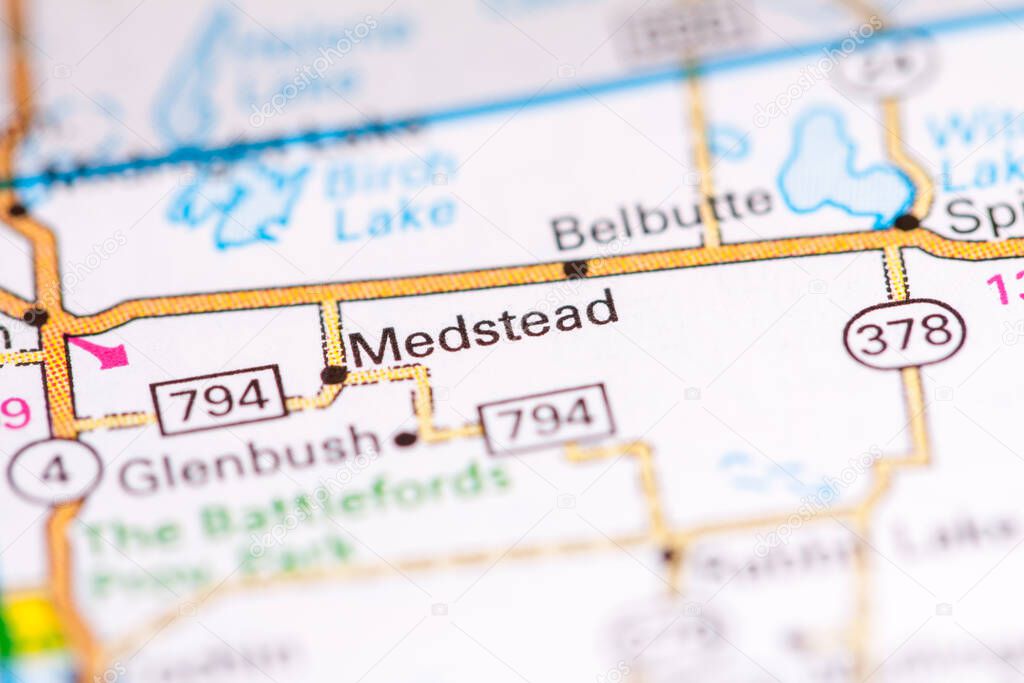 Medstead. Canada on a map.