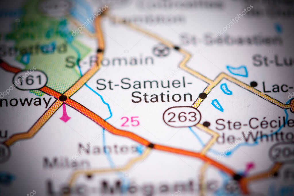 St Samuel Station. Canada on a map.