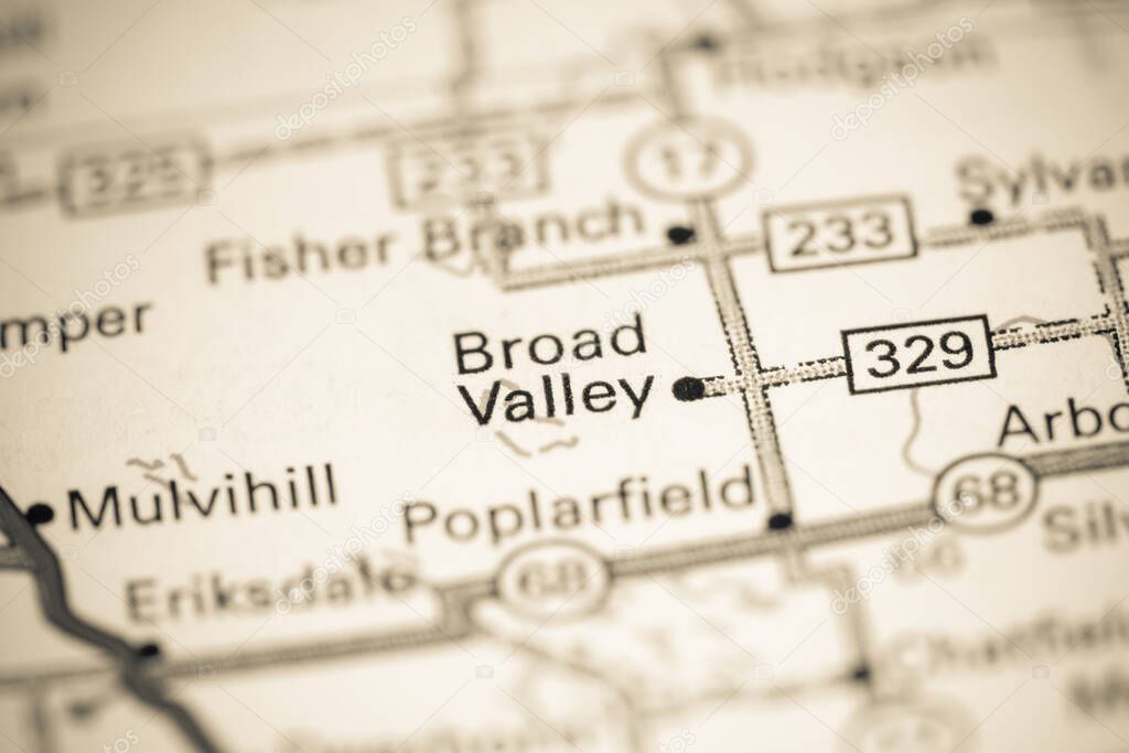 Broad Valley. Canada on a map.