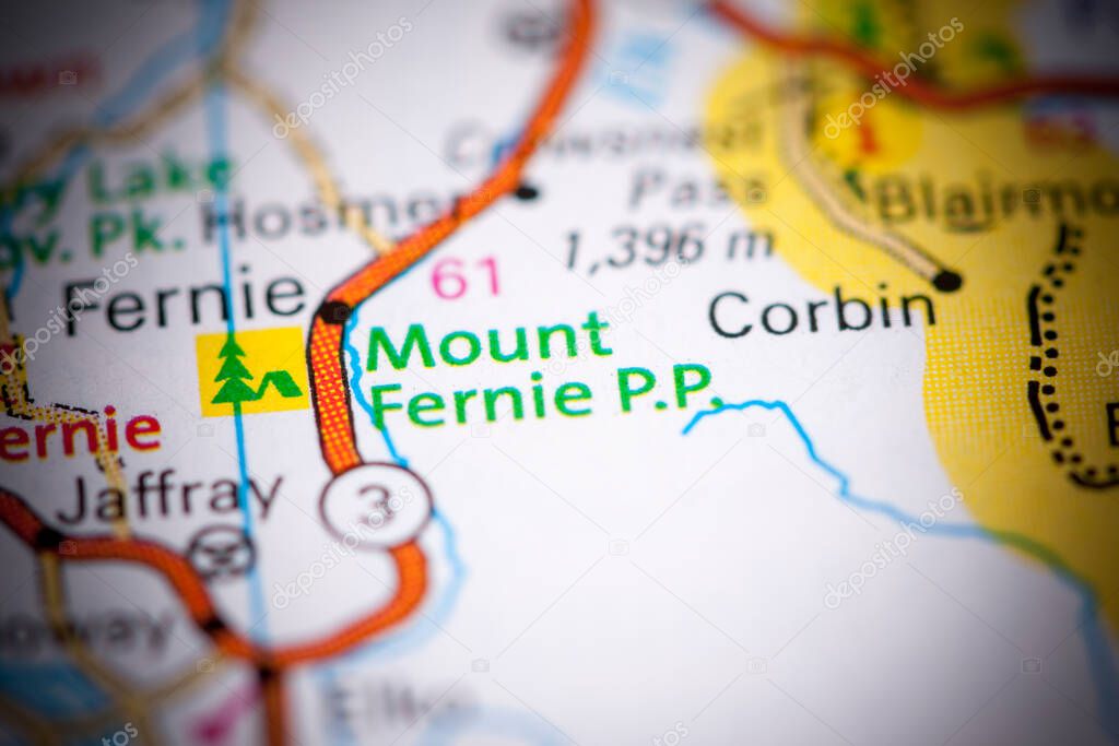 Mount Fernie P.P. Canada on a map.