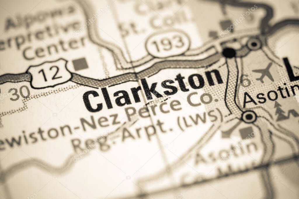 Clarkston. Washington State on a map.