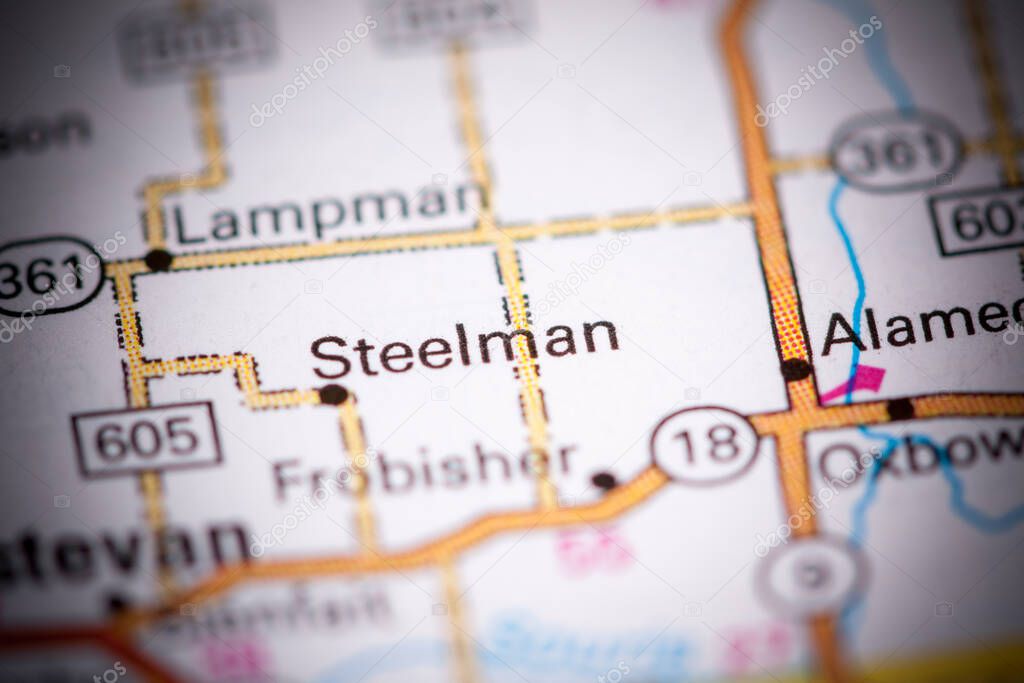 Steelman. Canada on a map.