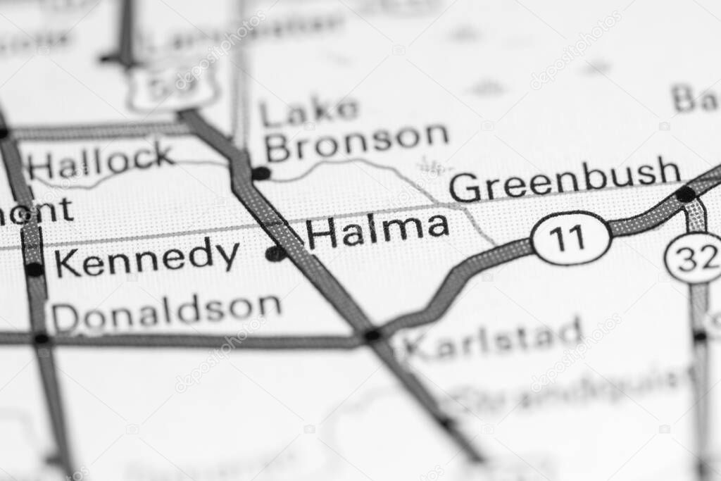 Halma. Canada on a map.