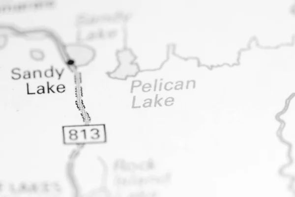 Pelican Lake. Canada on a map.