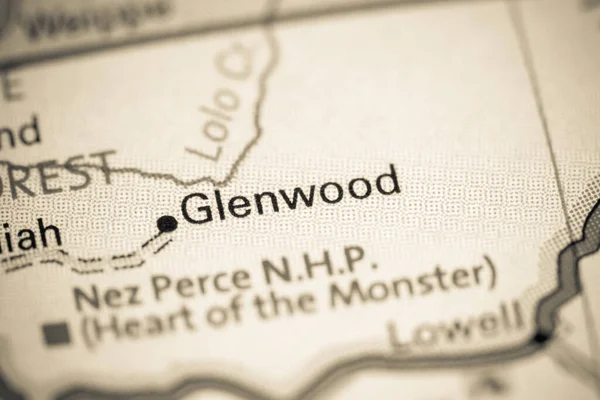 Met Glenwood Ben Idaho Usa Een Kaart — Stockfoto