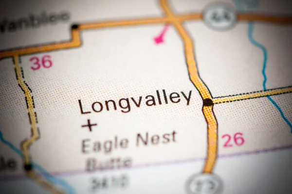 Longvalley Dakota Sul Eua Sobre Mapa — Fotografia de Stock