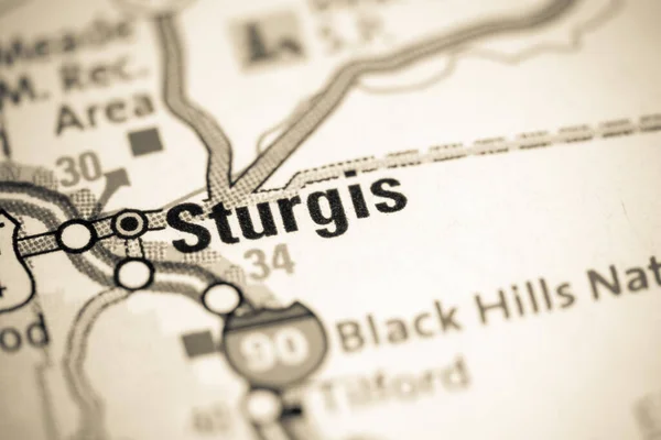 Sturgis Dakota Sul Eua Sobre Mapa — Fotografia de Stock