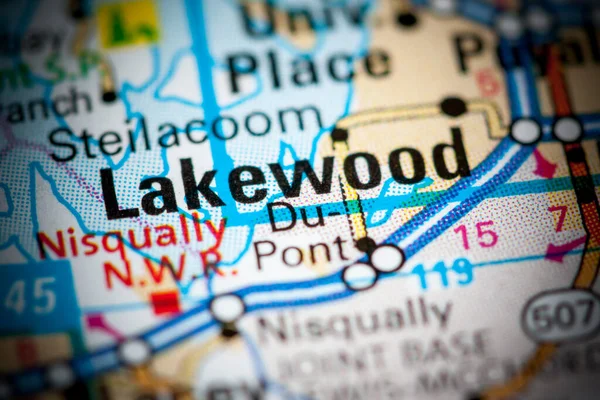 Lakewoodban Washington Állam Interaktív Térképen — Stock Fotó