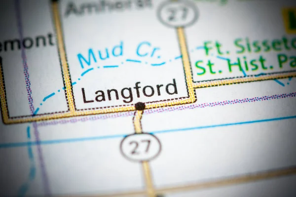 Langford Dakota Del Sud Stati Uniti Una Mappa — Foto Stock