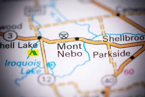 Mont Nebo. Canada on a map.