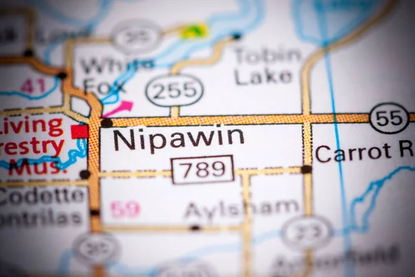 Nipawin. Canada on a map.