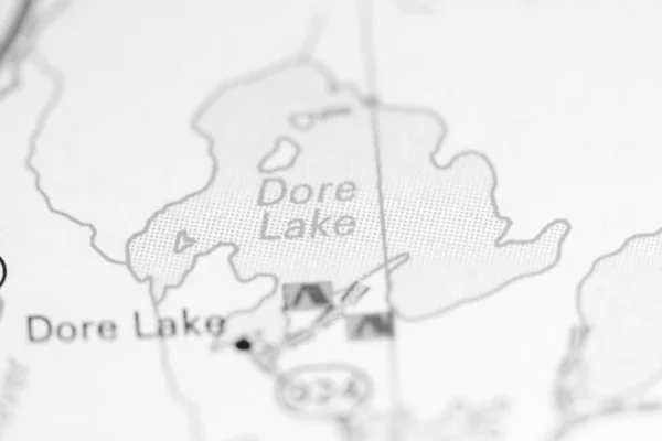 Dore Lake. Canada on a map.