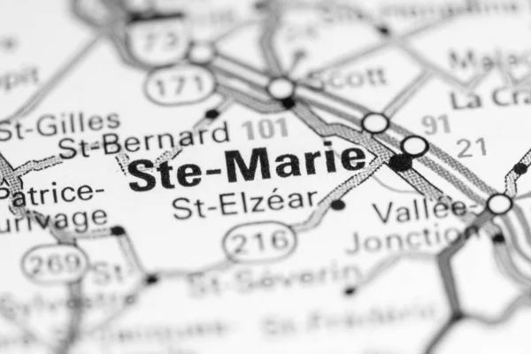 Ste Marie. Canada on a map.