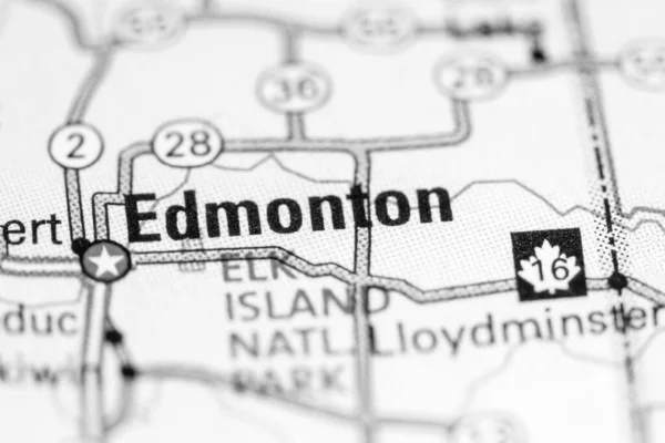 Edmonton. Canada on a map.