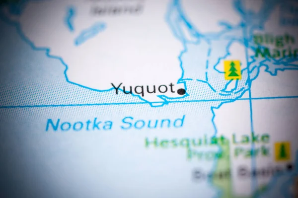 Yuquot. Canada on a map.